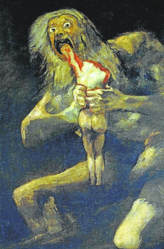 SATURNO DEVORANDO A SUS HIJOS (1819-1823). FRANCISCO DE GOYA.