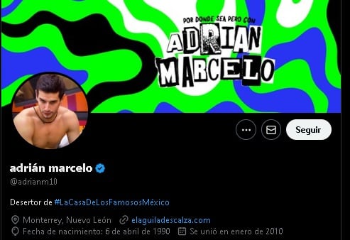 Adrián Marcelo modifica su perfil en la final de La Casa de los Famosos 2024.