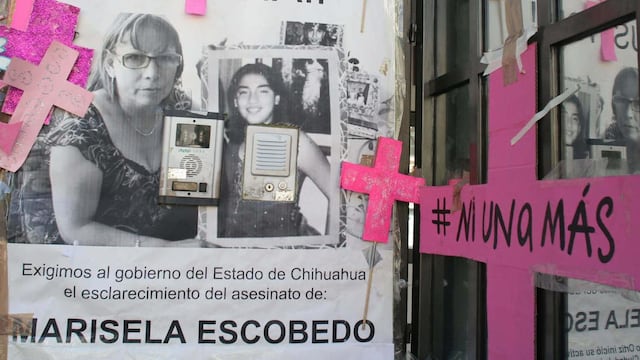 Protesta feminicidios Marisela Escobedo y su hija Rubí en Chihuahua.