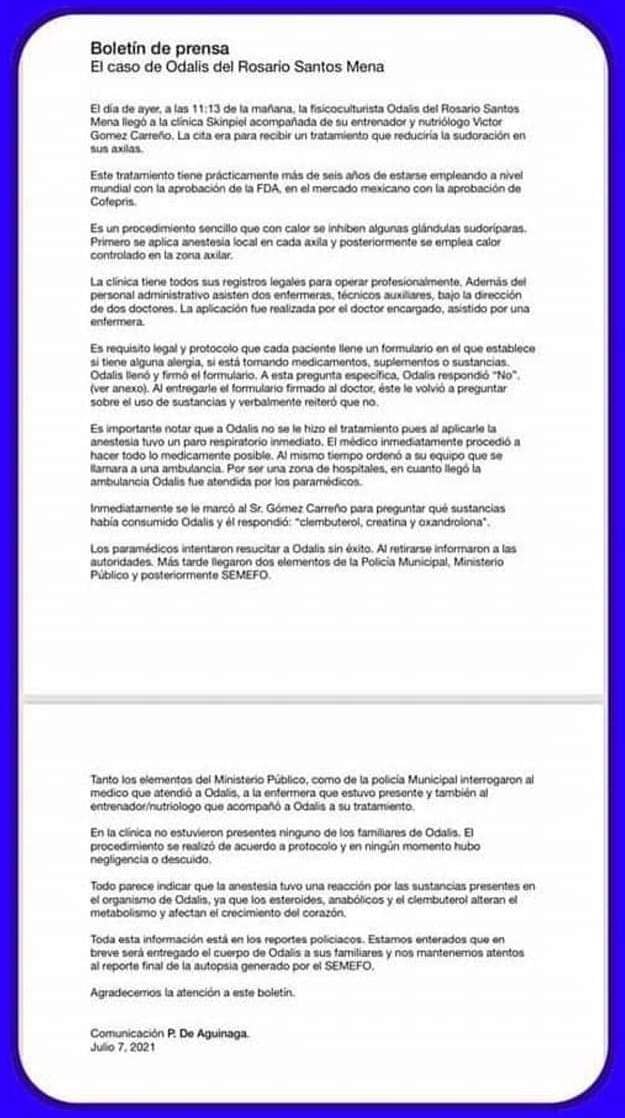 Comunicado de P de Aguinaga