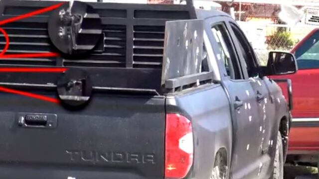 Camioneta en el lugar de la presunta ejecución extrajudicial.