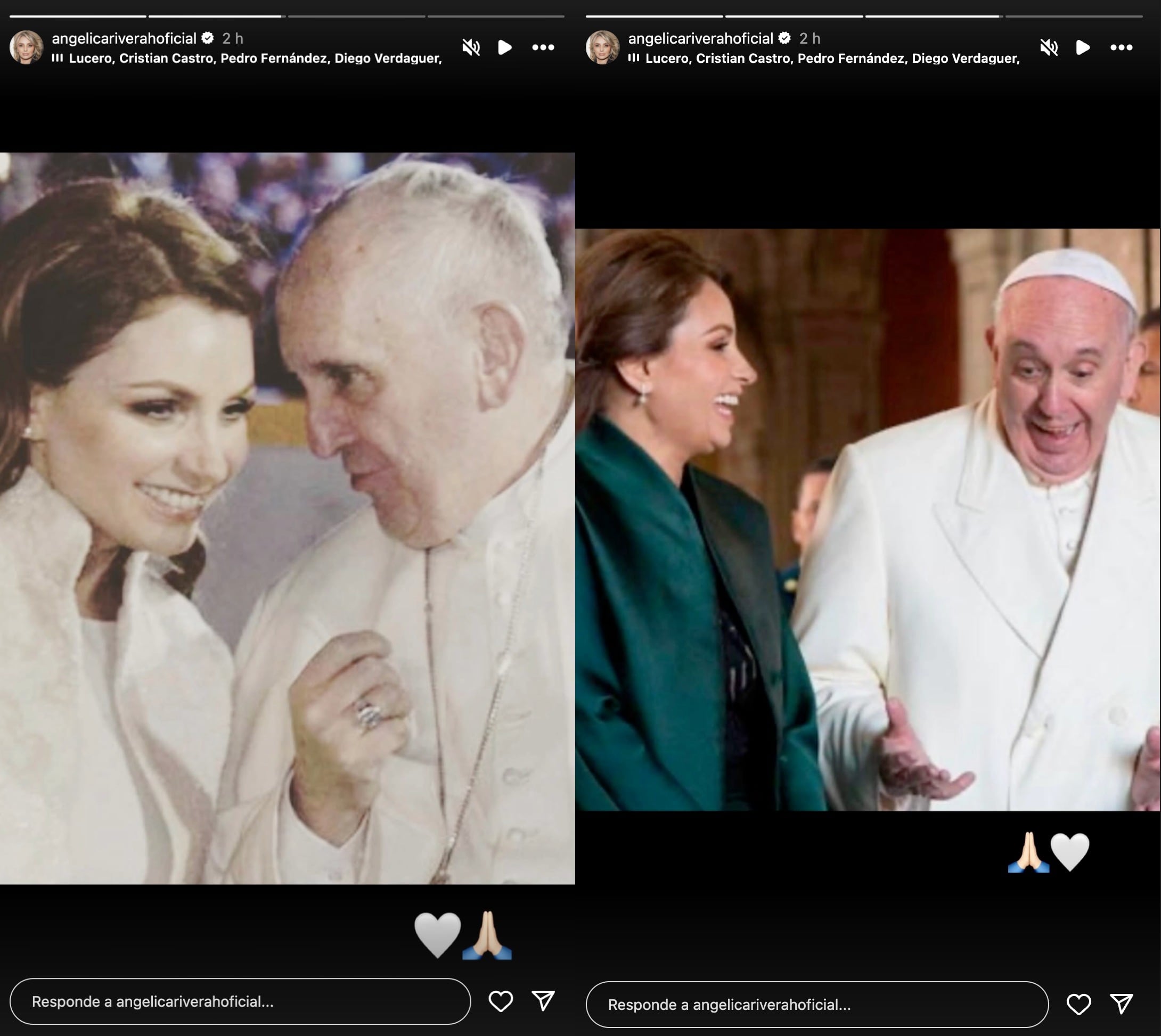 Angélica Rivera se despide del Papa Francisco