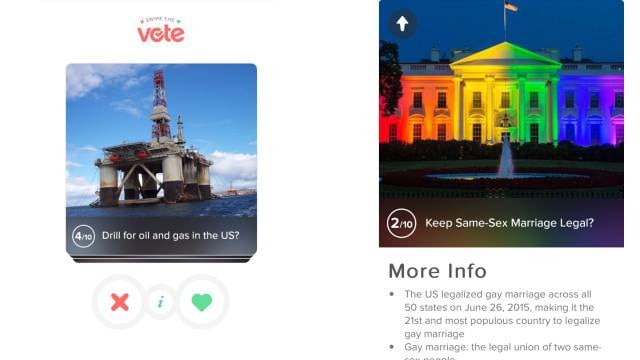 Tinder se une a encuestas políticas en Estados Unidos