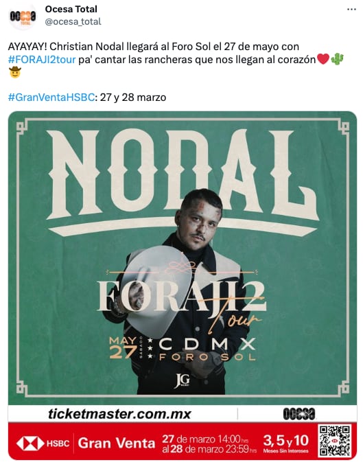 Christian Nodal en el Foro Sol