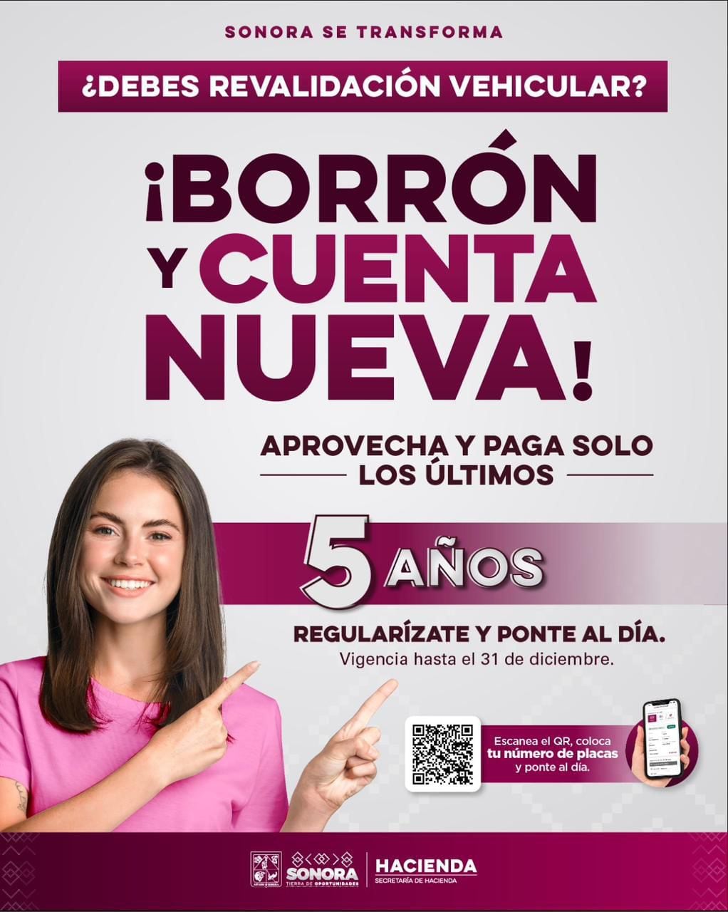 Alfonso Durazo lanza “Borrón y Cuenta Nueva” y elimina adeudos vehiculares.