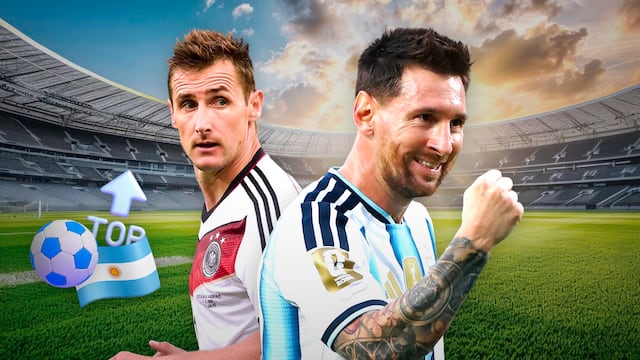 Messi llegó a 17 goles en Copas del Mundo, superando la marca de 16 que compartía con Miroslav Klose.