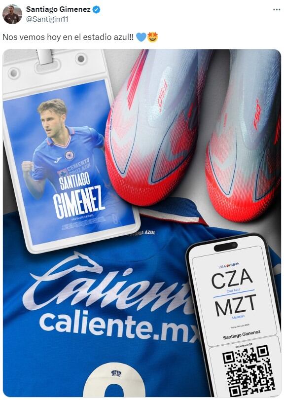 Tweet de Santiago Giménez