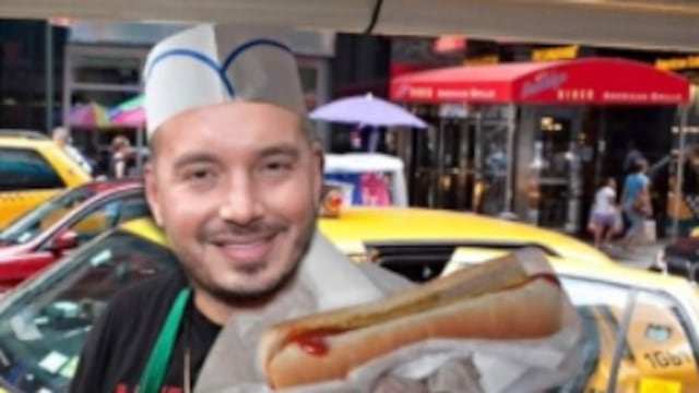 J Balvin vendedor de hotdogs, meme.
