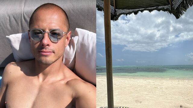 Javier Chicharito Hernández en la playa