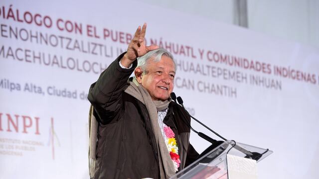 Andrés Manuel López Obrador en Milpa Alta