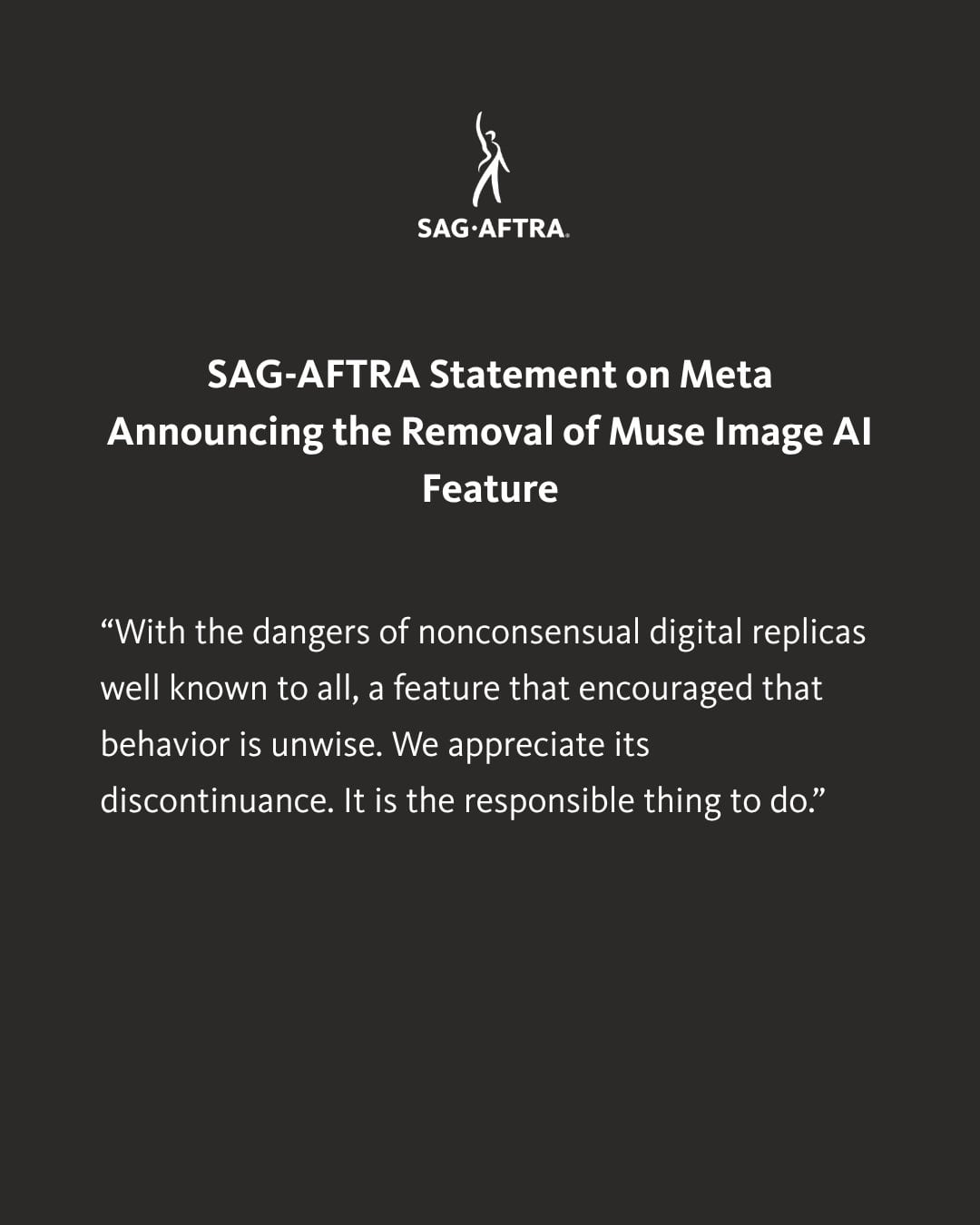 SAG-AFTRA respalda presión contra Meta para suspender Muse Image