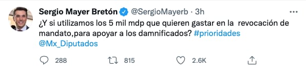 Tuit de Sergio Mayer
