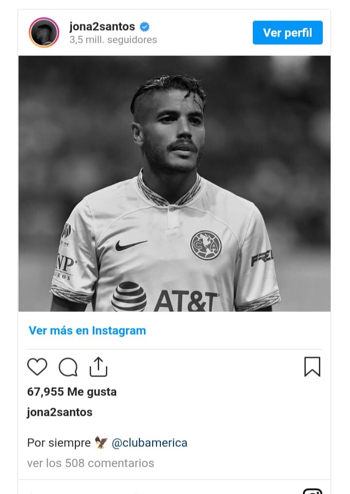 Mensaje de Jonathan dos Santos
