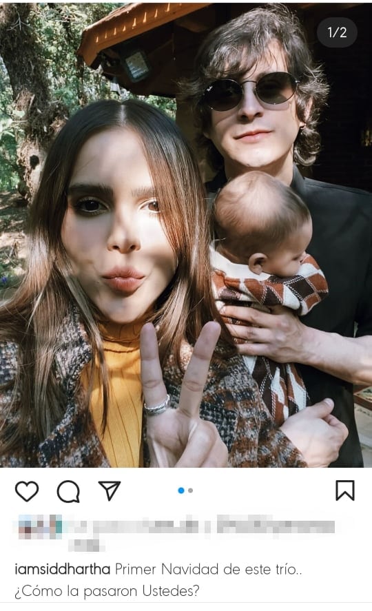 Yuya comparte foto familiar con Mar y Siddhartha.