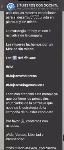 Órdenes para impulsar hashtags durante el 8M