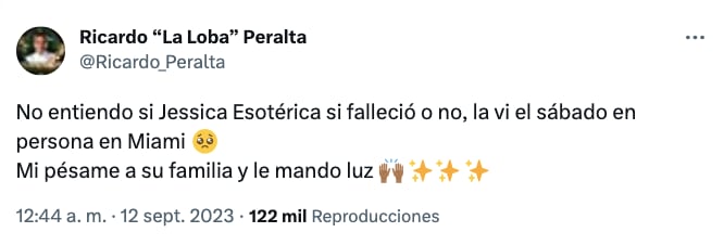 Ricardo Peralta sorprendido por la 'muerte' de Jessica Esotérica