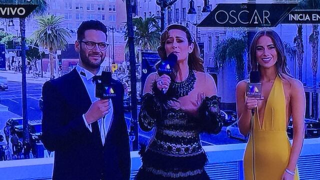 TV Azteca cubriendo los Oscar