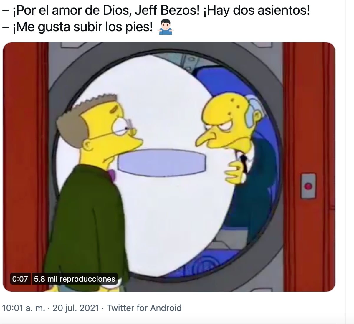 Meme sobre el viaje de Jeff Bezos