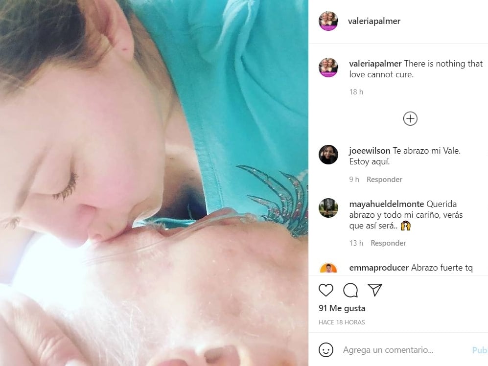 Publicación de Valeria Palmer en Instagram