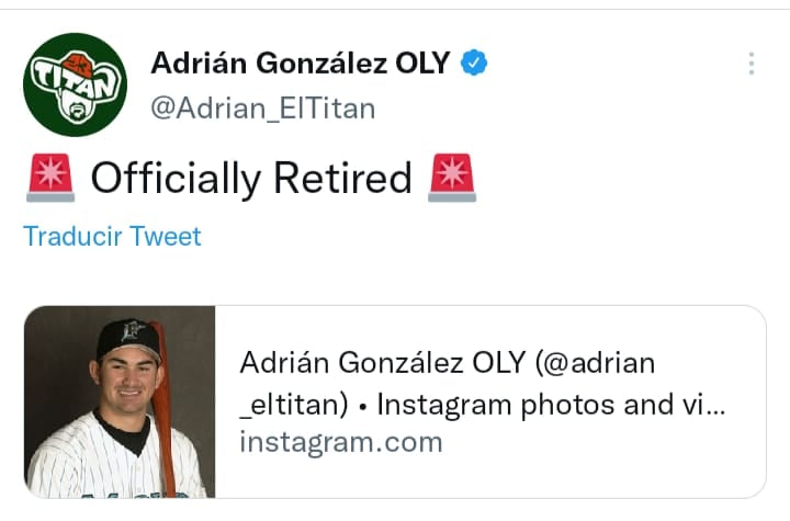 Adrián González anunció su adiós.