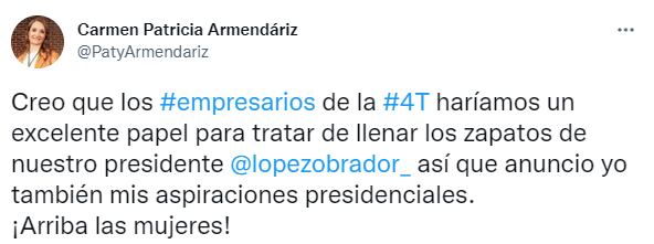 Patricia Armendáriz quiere ser candidata para 2024