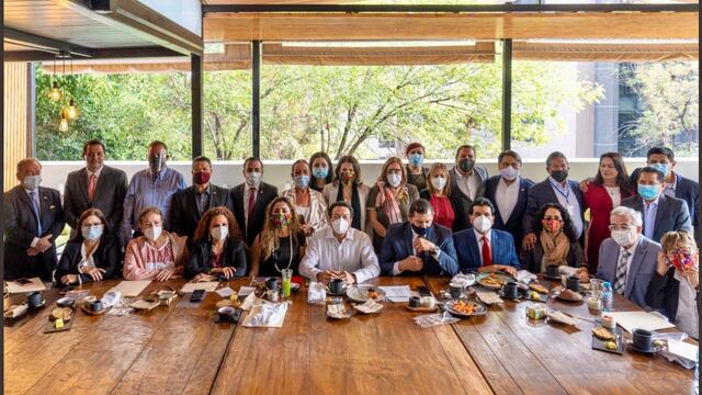 Mario Delgado con senadores