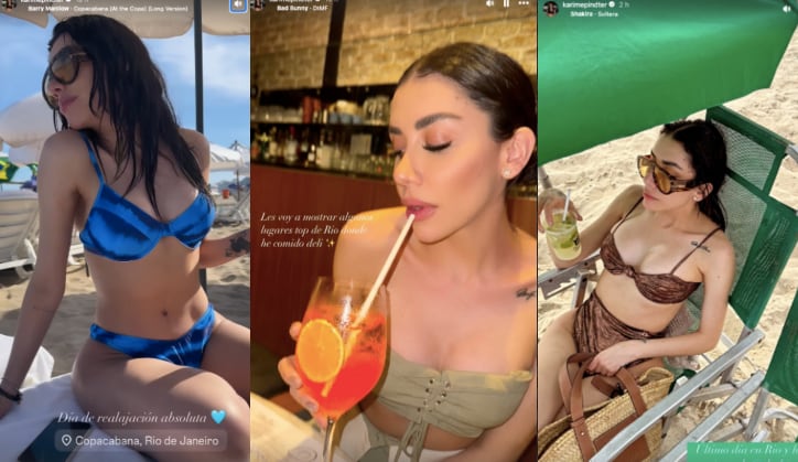 Karime Pindter disfruta de playas de Brasil