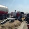 Edomex: pipa de gas LP se accidenta en la autopista México-Pirámides