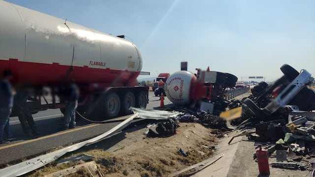 Pipa de gas LP accidentada