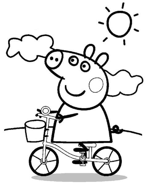 Dibujos de Peppa Pig en primavera para colorear