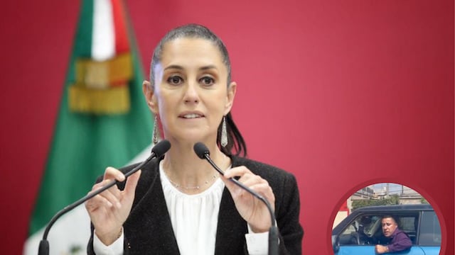 Claudia Sheinbaum es halagada por un automovilista en Neza
