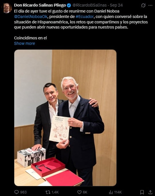 Salienas Pliego se reúne con Javier Milei y Daniel Naboa