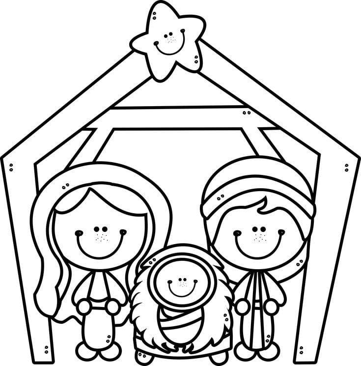 Dibujos de nacimiento de Navidad para colorear