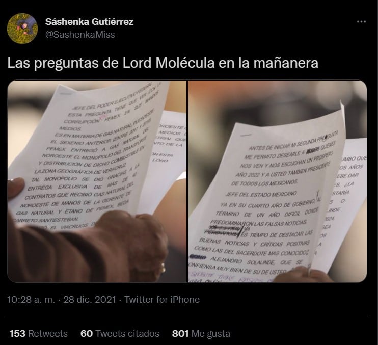 Tweet Sáshenka Gutiérrez
