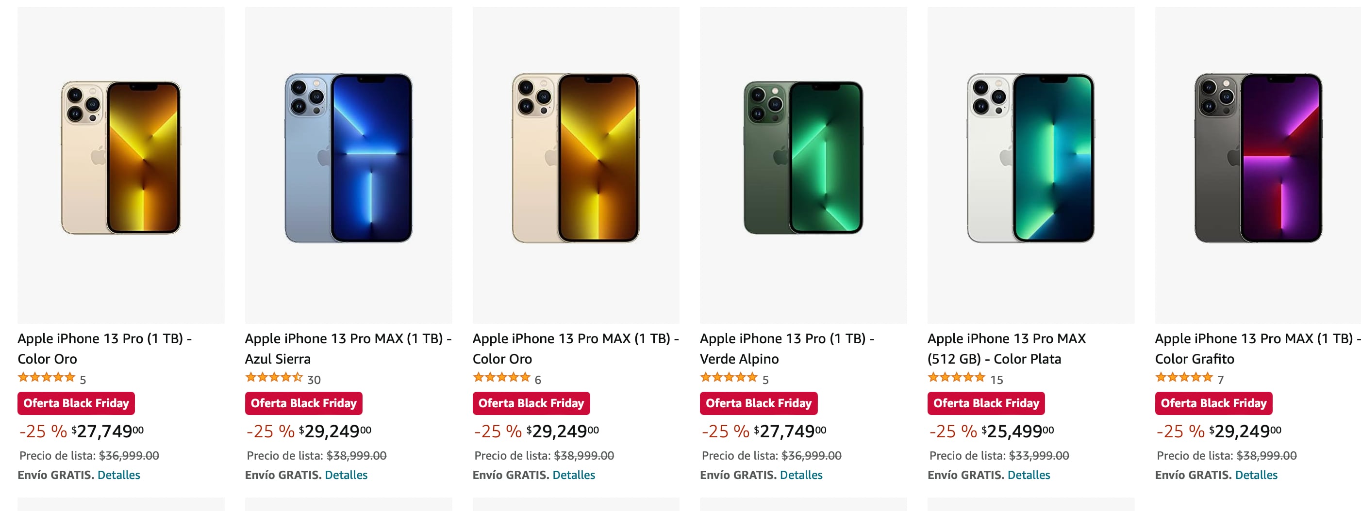 Oferta Black Friday en Amazon: Hasta 25% de descuento en iPhone 13 Pro y iPhone 13 Pro Max