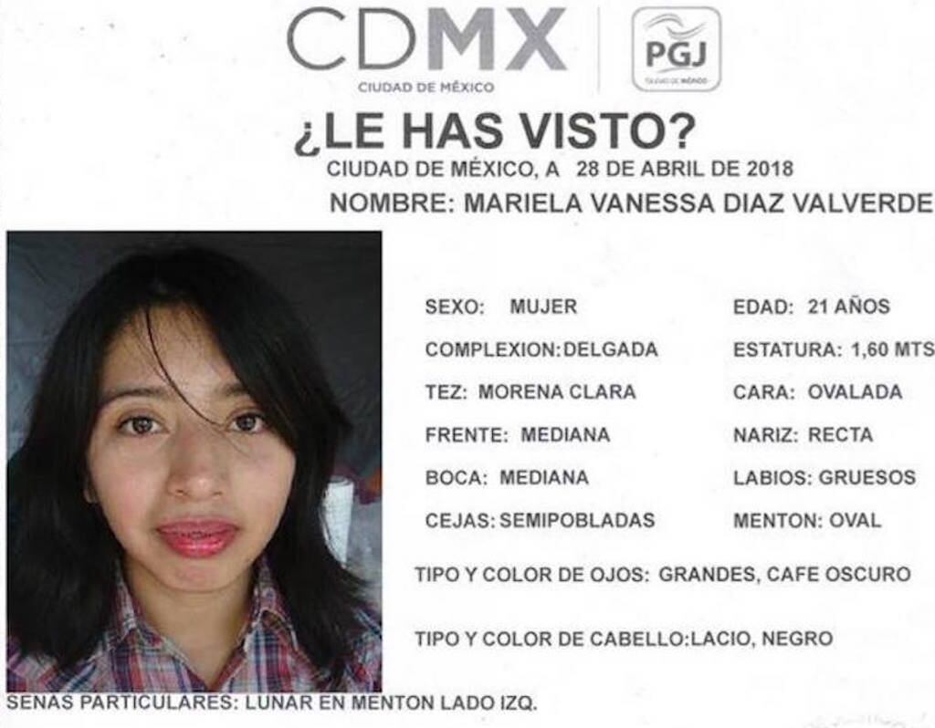 Ficha de búsqueda de Mariela Vanessa.
