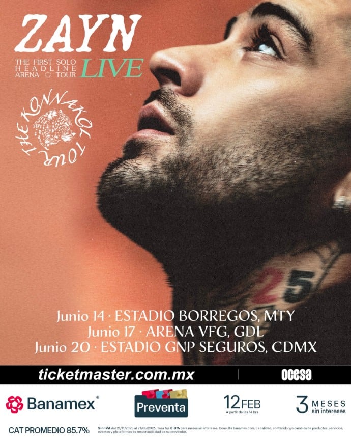 Concierto de Zayn Malik en el Estadio GNP Seguros