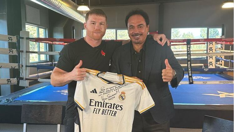 Hugo Sánchez visita al Canelo Álvarez previo a su pelea