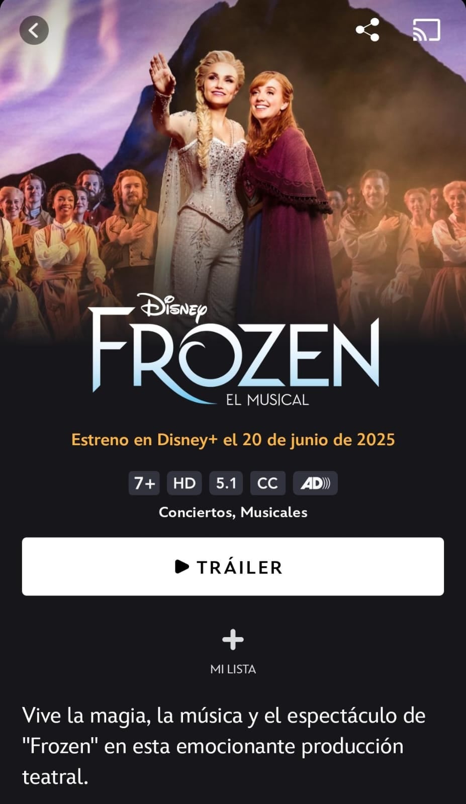 Frozen: el musical llega a Disney+