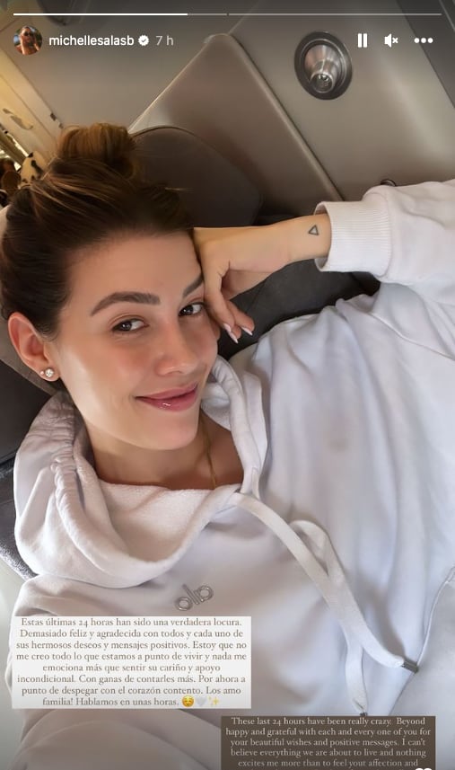 Michelle Salas agradeció a todos los que le enviaron buenos deseos en este especial capítulo de su vida