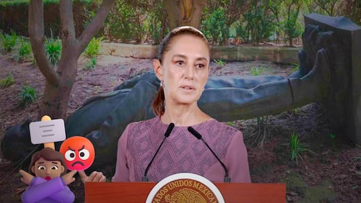 Sheinbaum rechaza actos violentos contra estatua de Felipe Calderón en Los Pinos