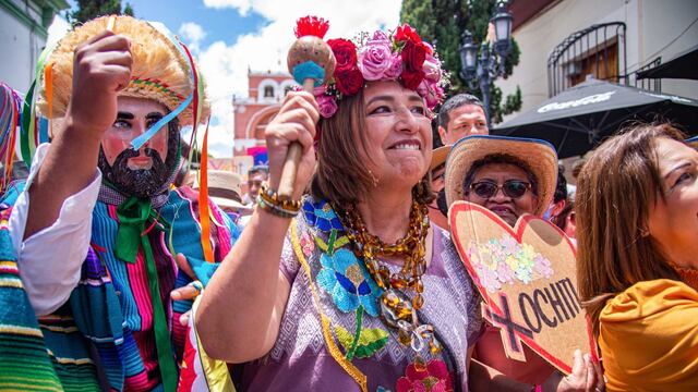 Xóchitl Gálvez, próxima candidata presidencial por el Frente Amplio por México, durante el encuentro ciudadano en San Cristóbal de las Casas