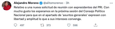 Tuit Alejandro Moreno