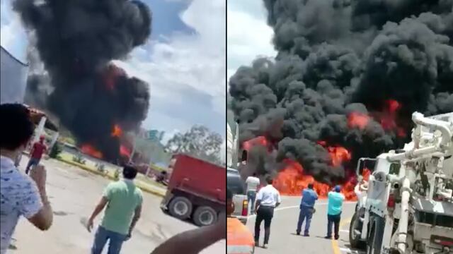 VIDEO: explota pipa en carretera Guadalajara-Colima; hay un muerto y un herido