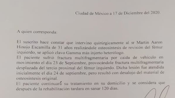 Situación médica de Aarón