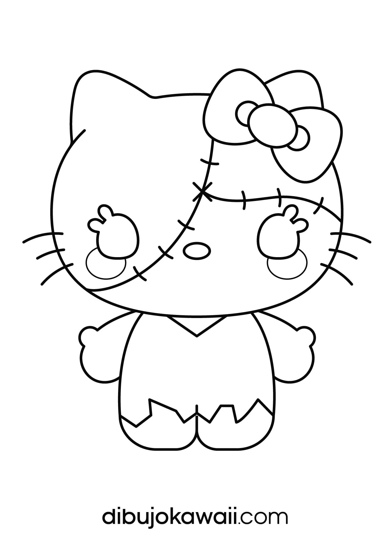Hello Kitty en Halloween: 7 bonitos dibujos para colorear que son terroríficos