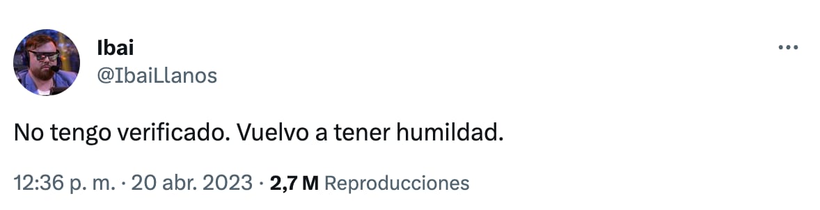 Ibai Llanos perdió el verificado de Twitter
