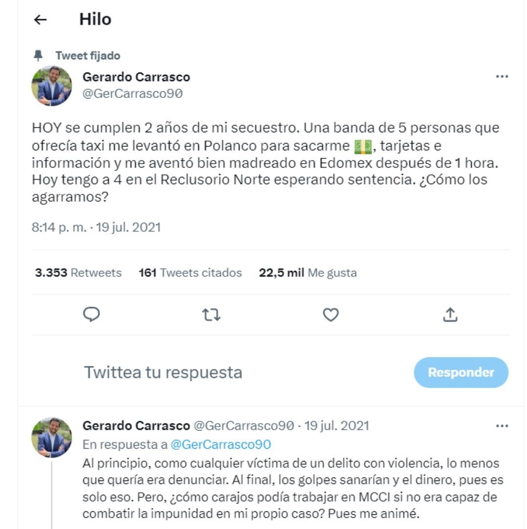 Relato de la víctima de secuestro exprés