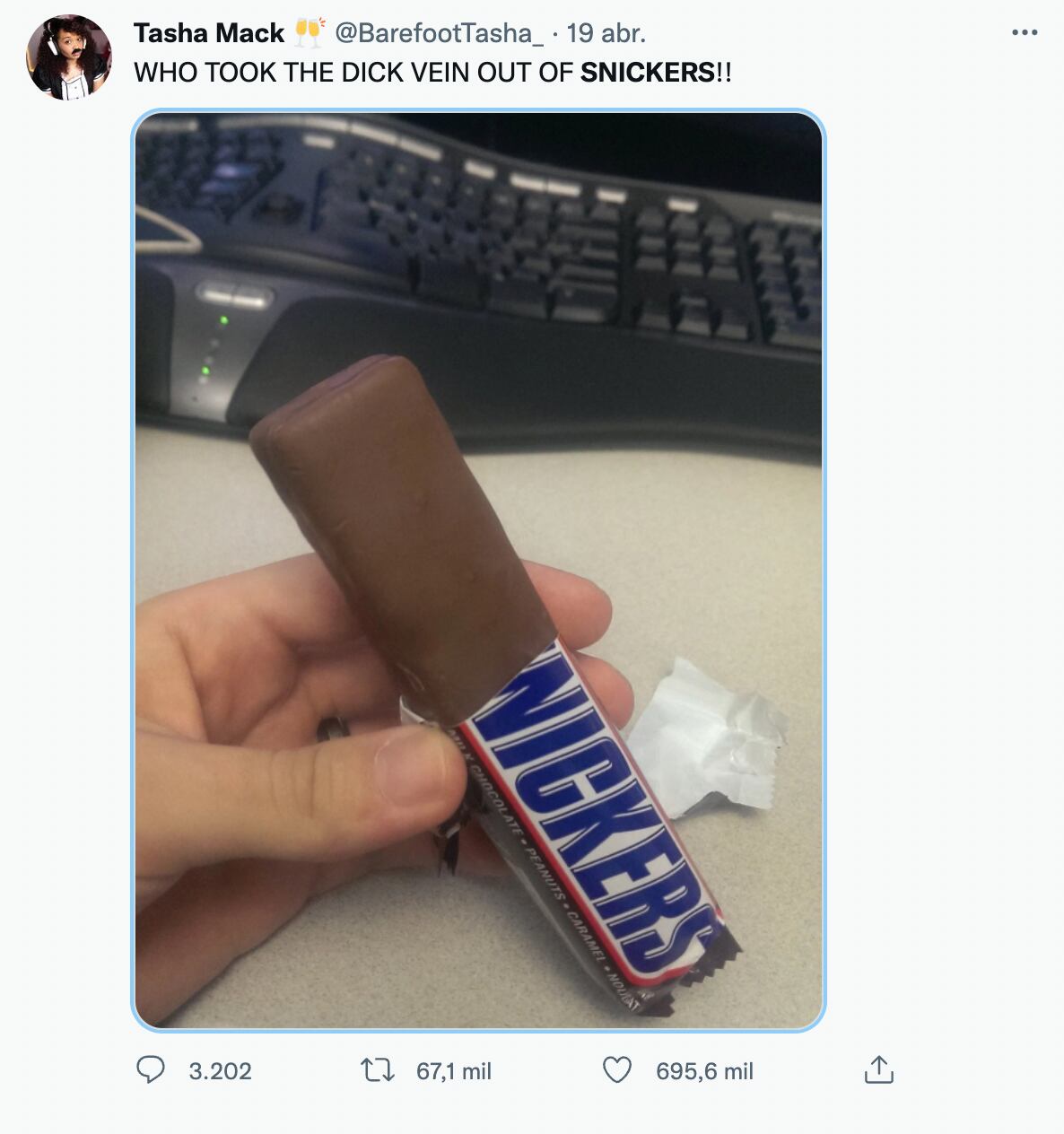 Snickers sin sus famosas "venas"