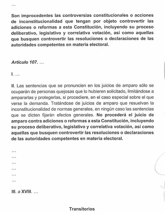 Reformas Supremacía Constitucional